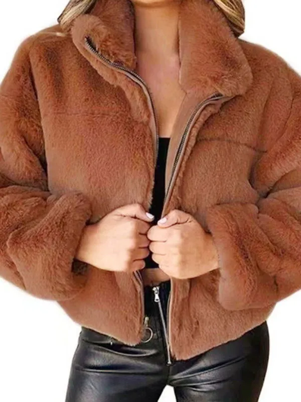 On-trend Warm Thick Plush Warm Zipper Cardigan Coats