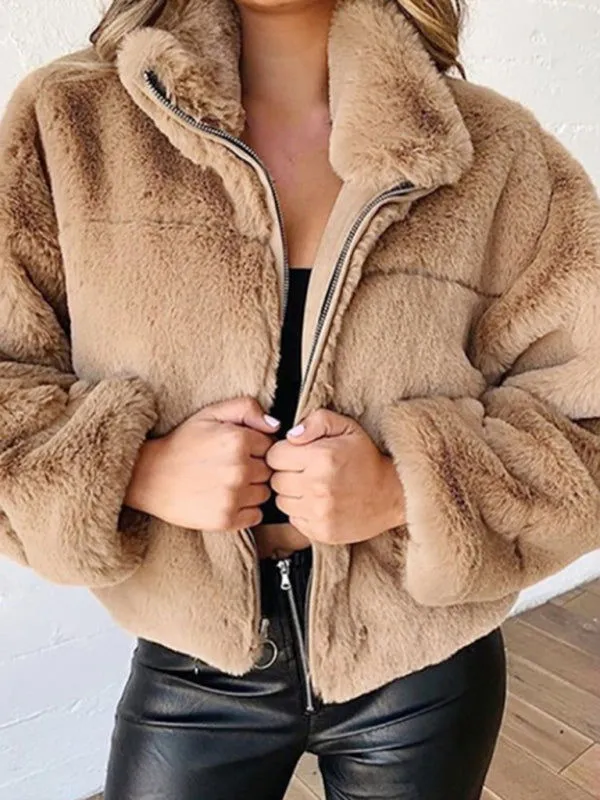 On-trend Warm Thick Plush Warm Zipper Cardigan Coats