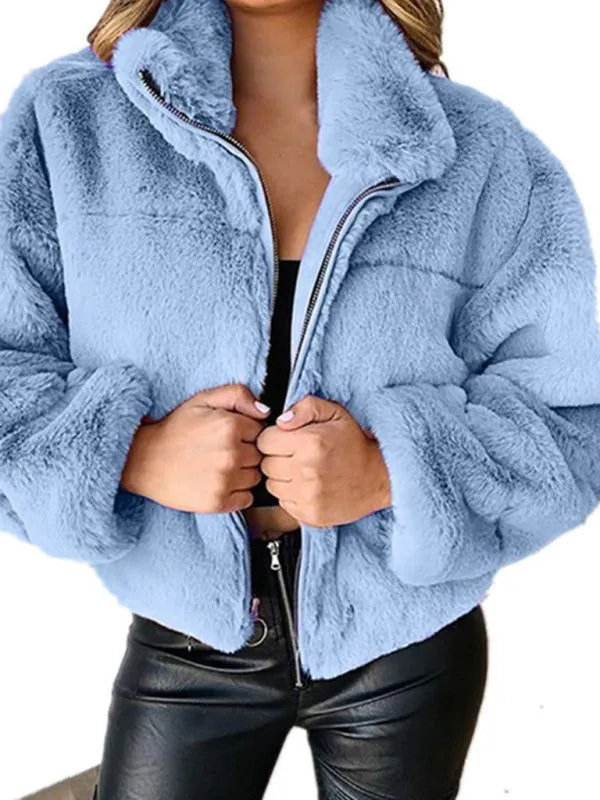 On-trend Warm Thick Plush Warm Zipper Cardigan Coats