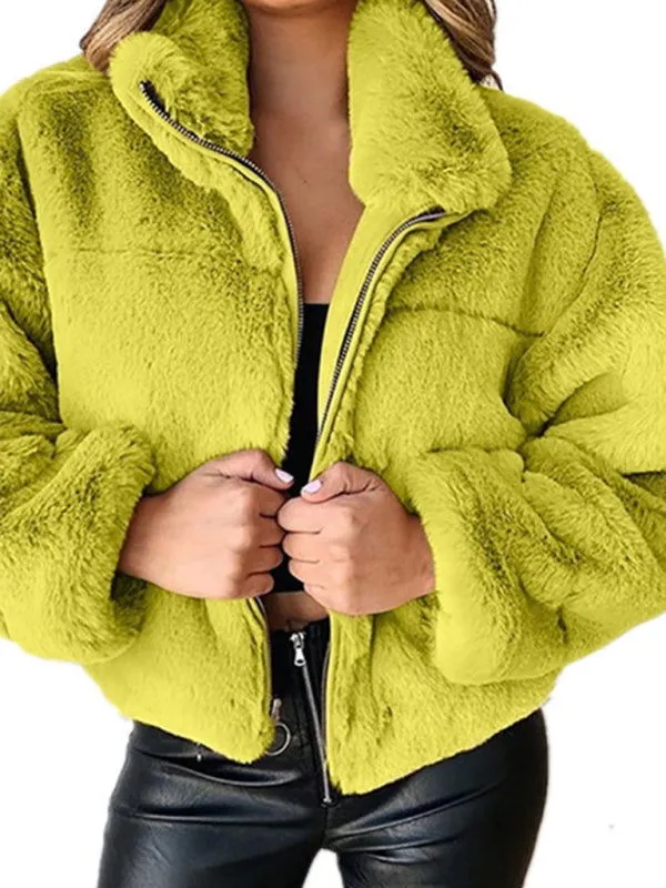 On-trend Warm Thick Plush Warm Zipper Cardigan Coats