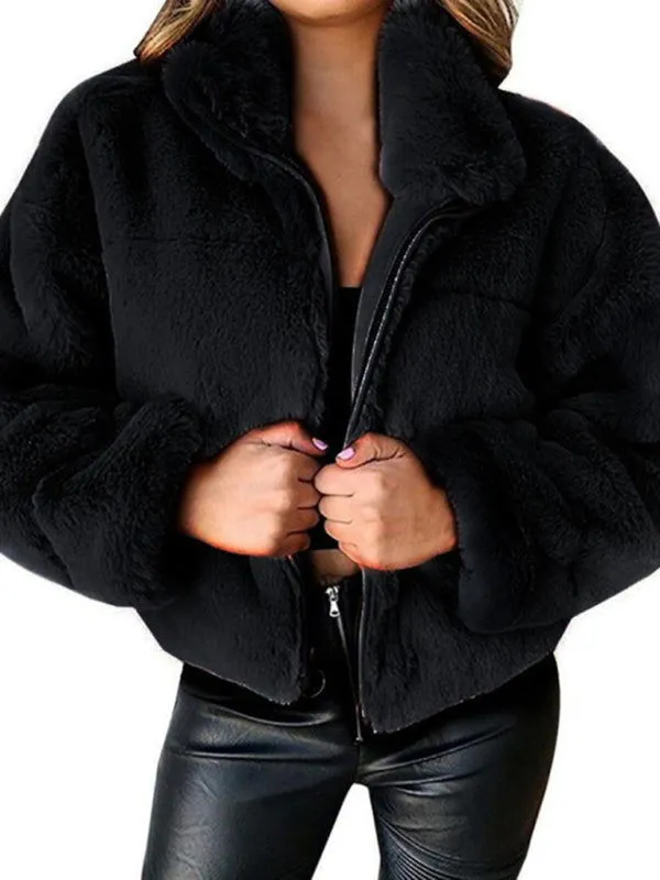 On-trend Warm Thick Plush Warm Zipper Cardigan Coats