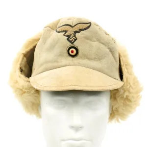 Original German Luftwaffe M43 Winter Field Cap - Dated 1942