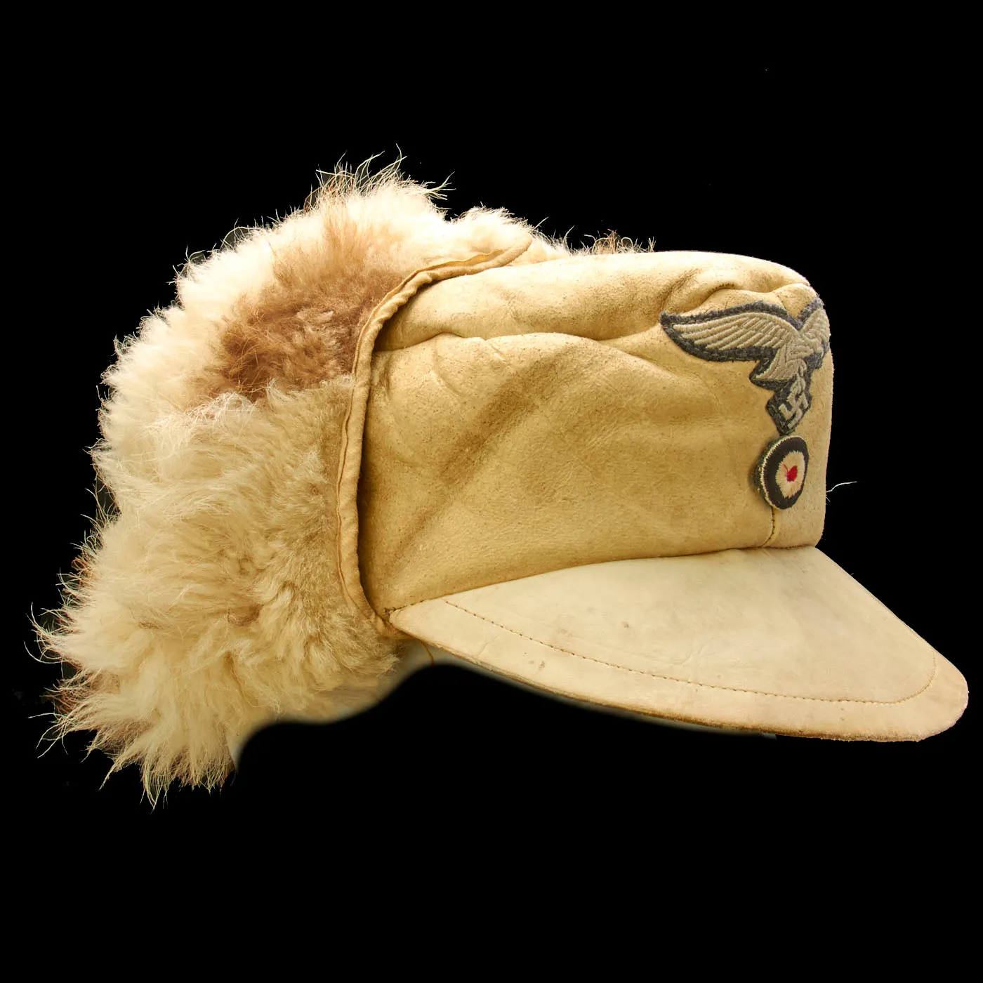 Original German WWII Eastern Front Luftwaffe M43 Winter Field Cap - Pelzmütze
