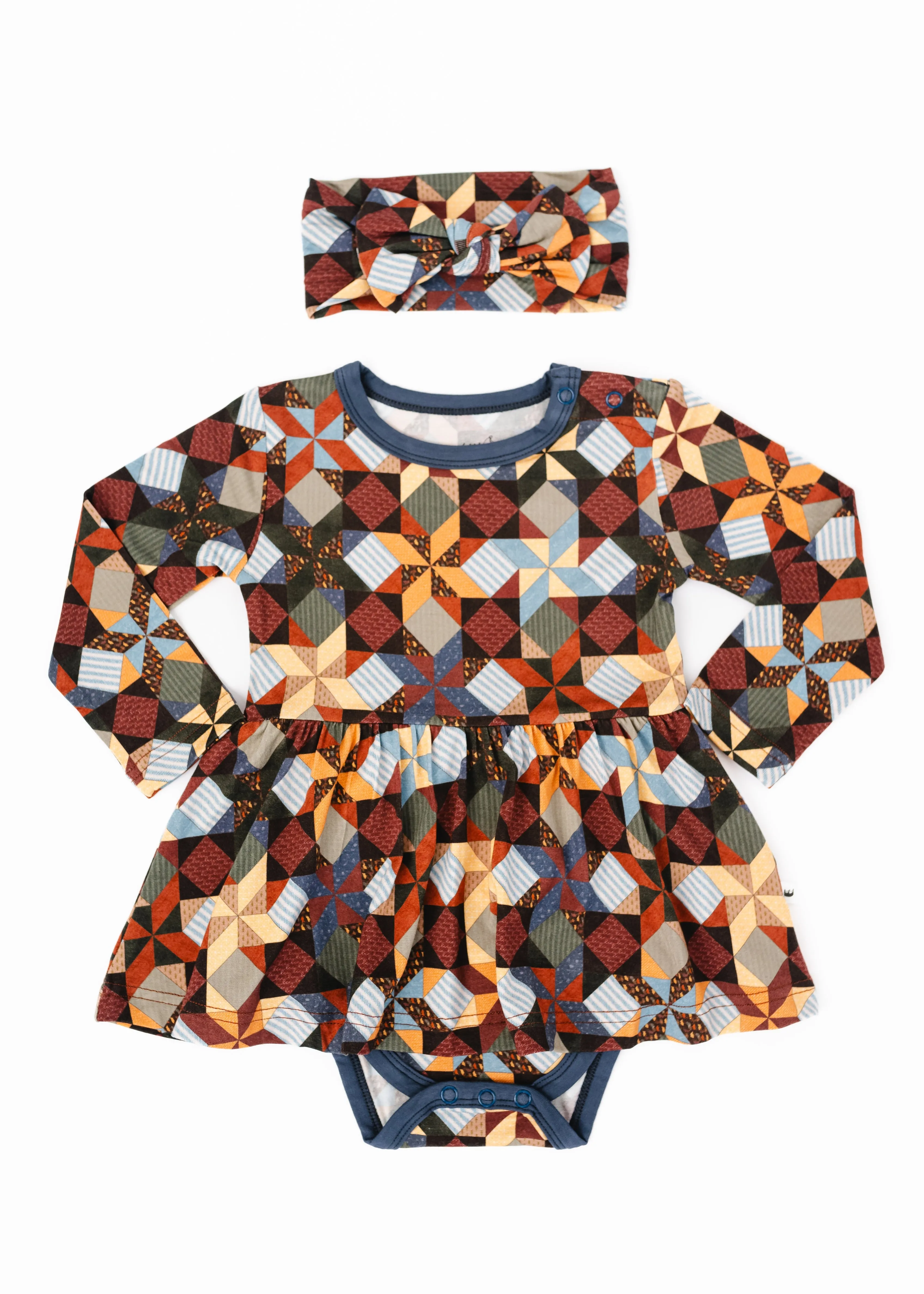 Patchwork Long Sleeve Baby Dress