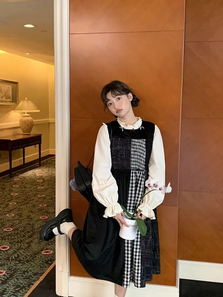 Patchwork undershirt dress【s0000005900】