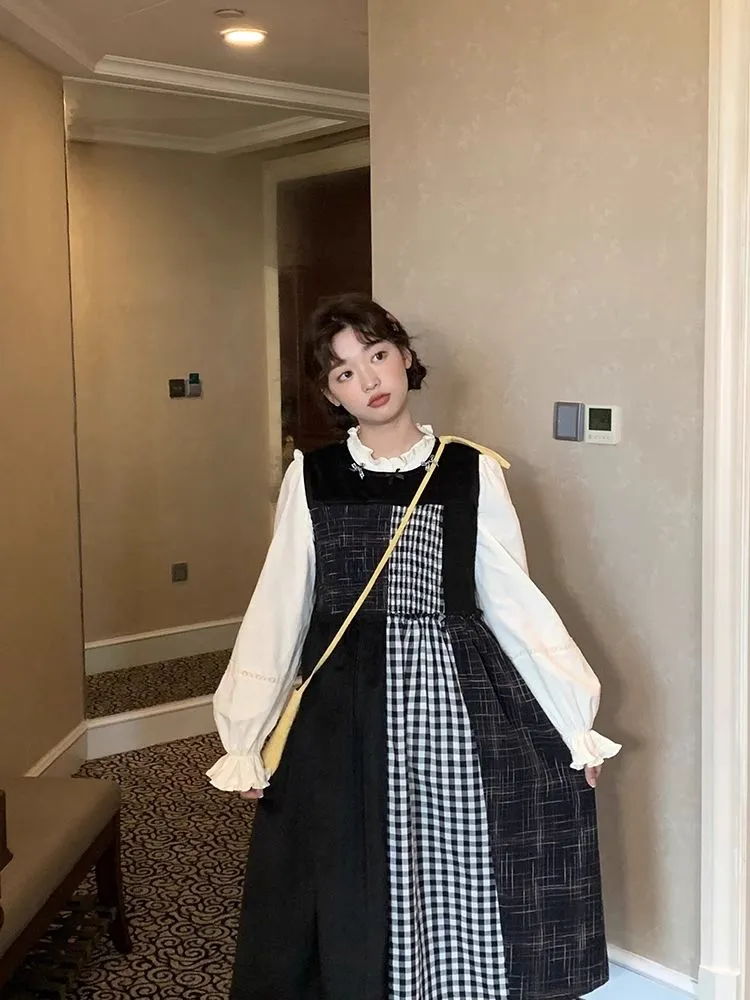 Patchwork undershirt dress【s0000005900】