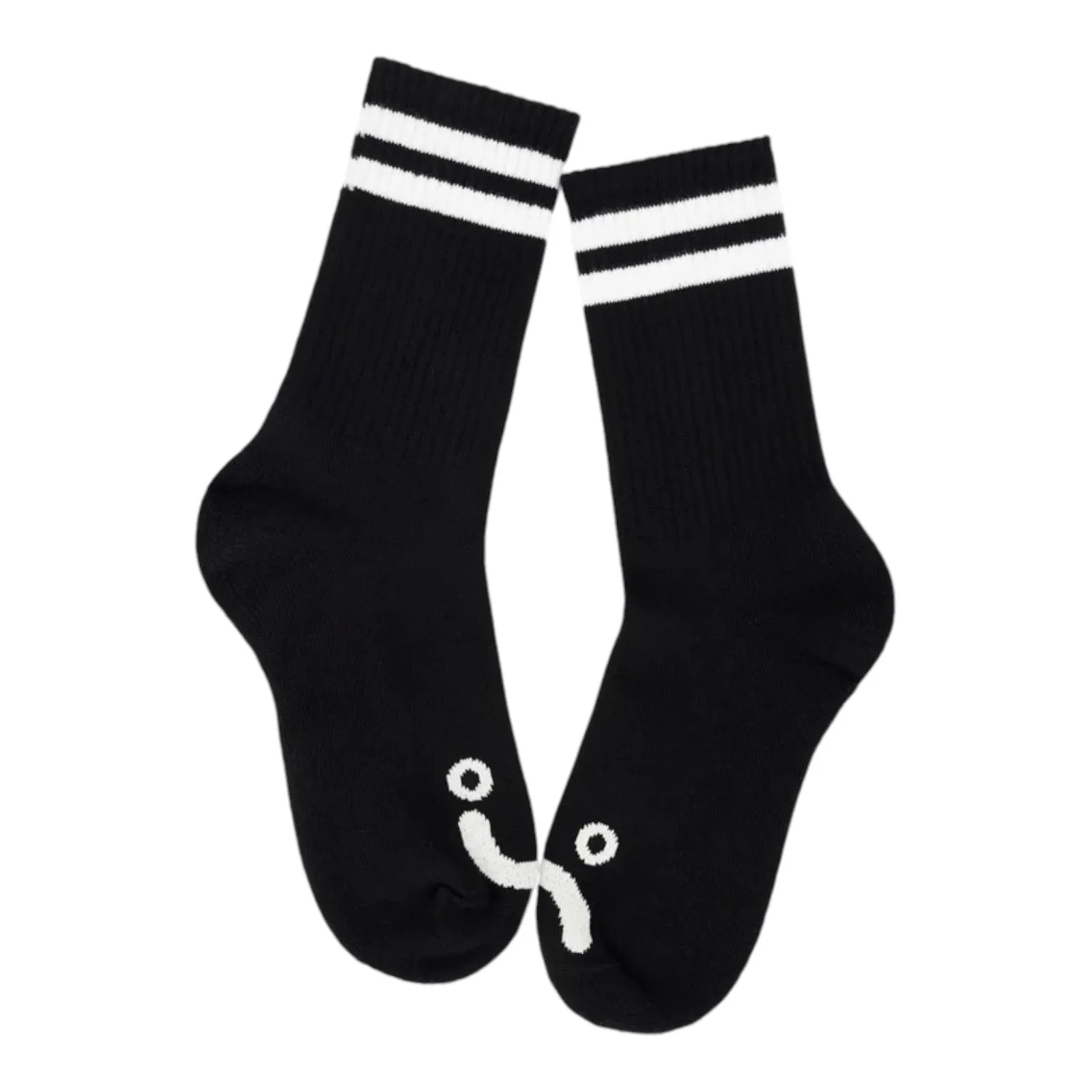 POLAR RIB SOCKS | HAPPY SAD - BLACK