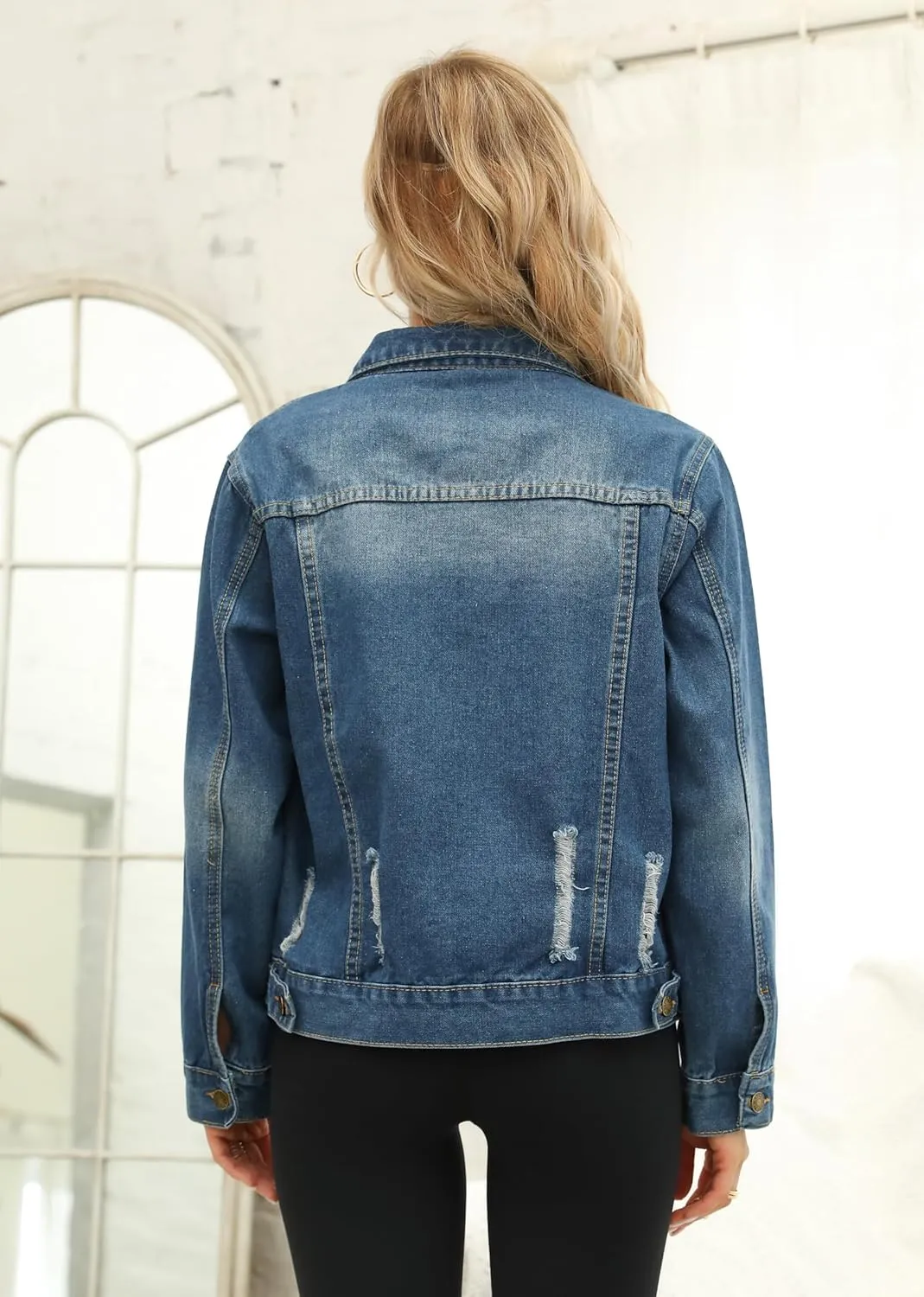 SANGTREE Women's Button Down Denim Jacket