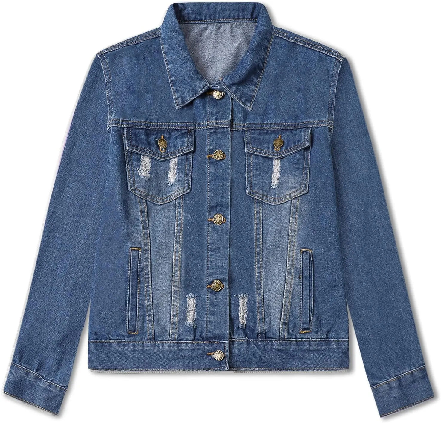 SANGTREE Women's Button Down Denim Jacket