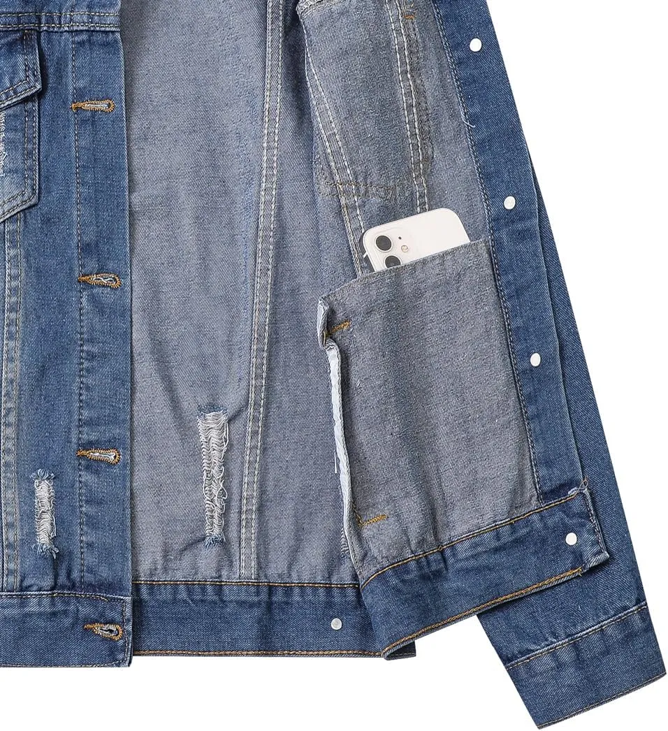 SANGTREE Women's Button Down Denim Jacket