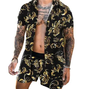 Short Sleeved Printed Shirt Loose Suit