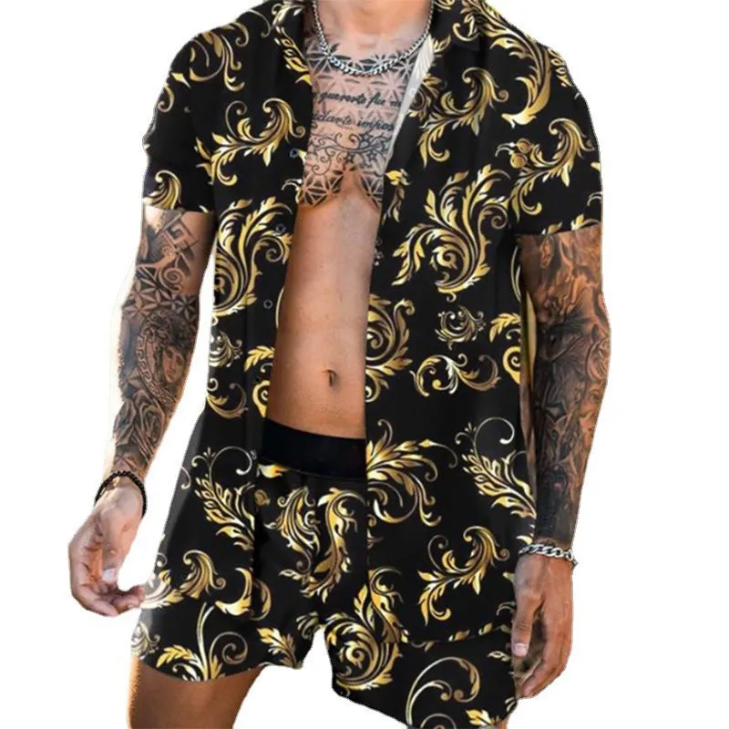 Short Sleeved Printed Shirt Loose Suit