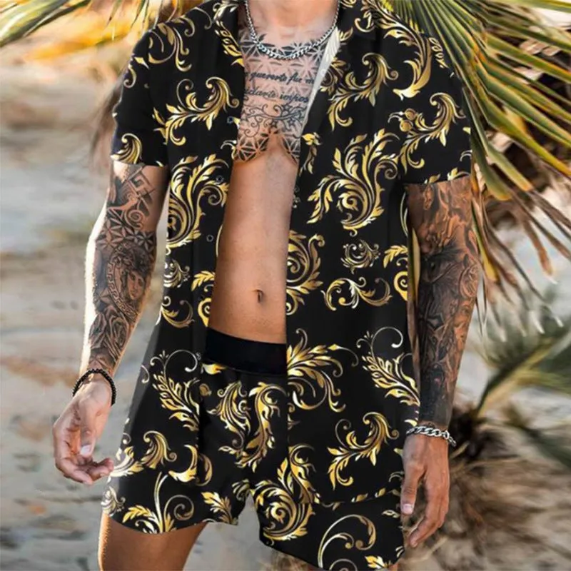 Short Sleeved Printed Shirt Loose Suit