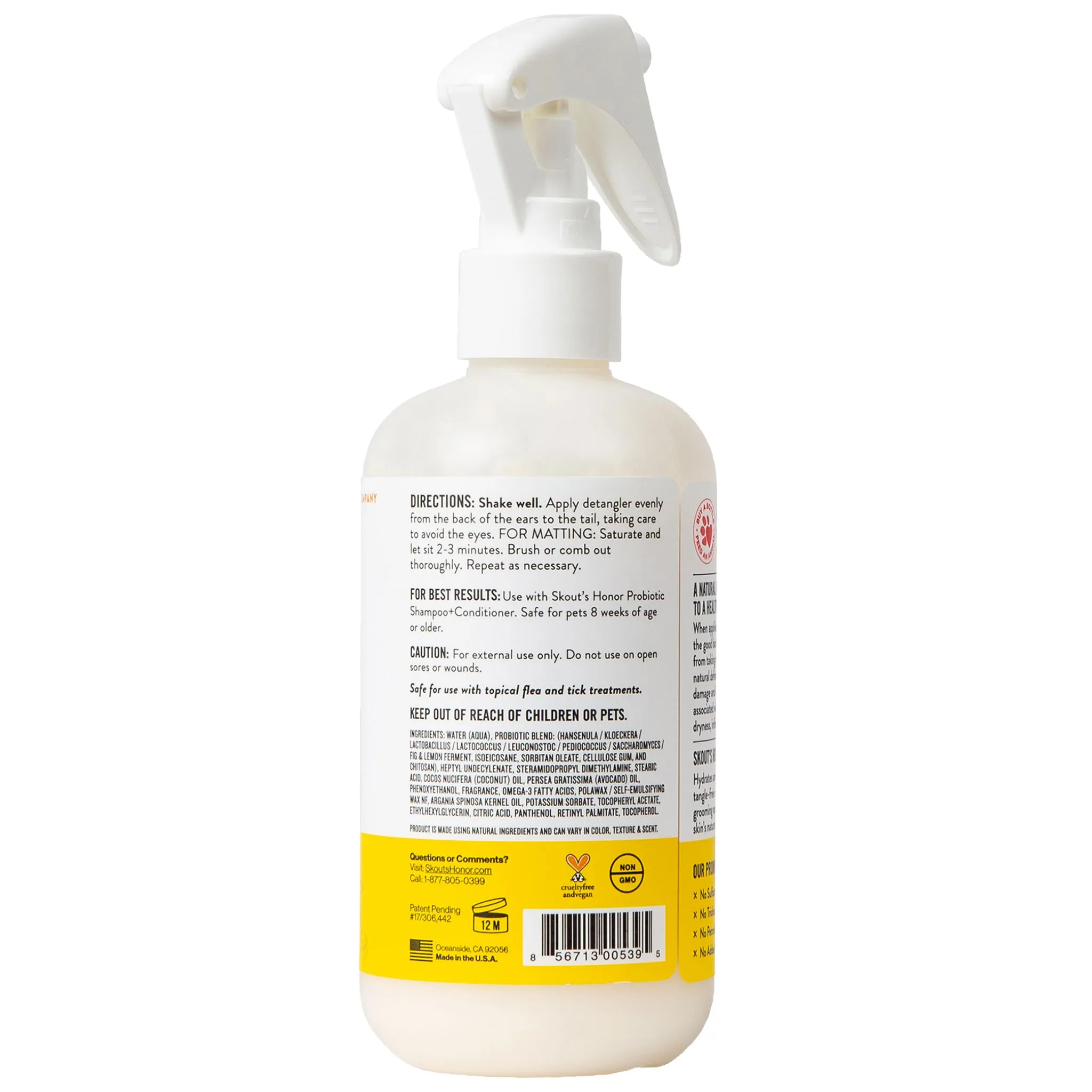 Skout's Honor Detangler Spray Dog Honeysuckle 8 oz