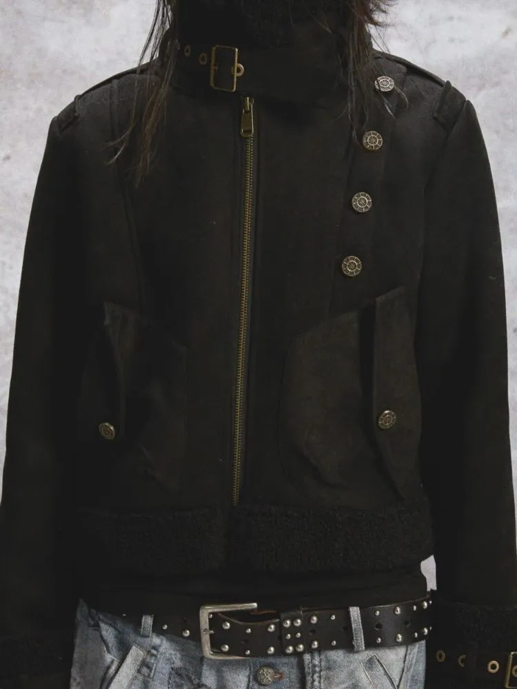 Standing Collar Lapel Thickened Jacket【s0000005765】
