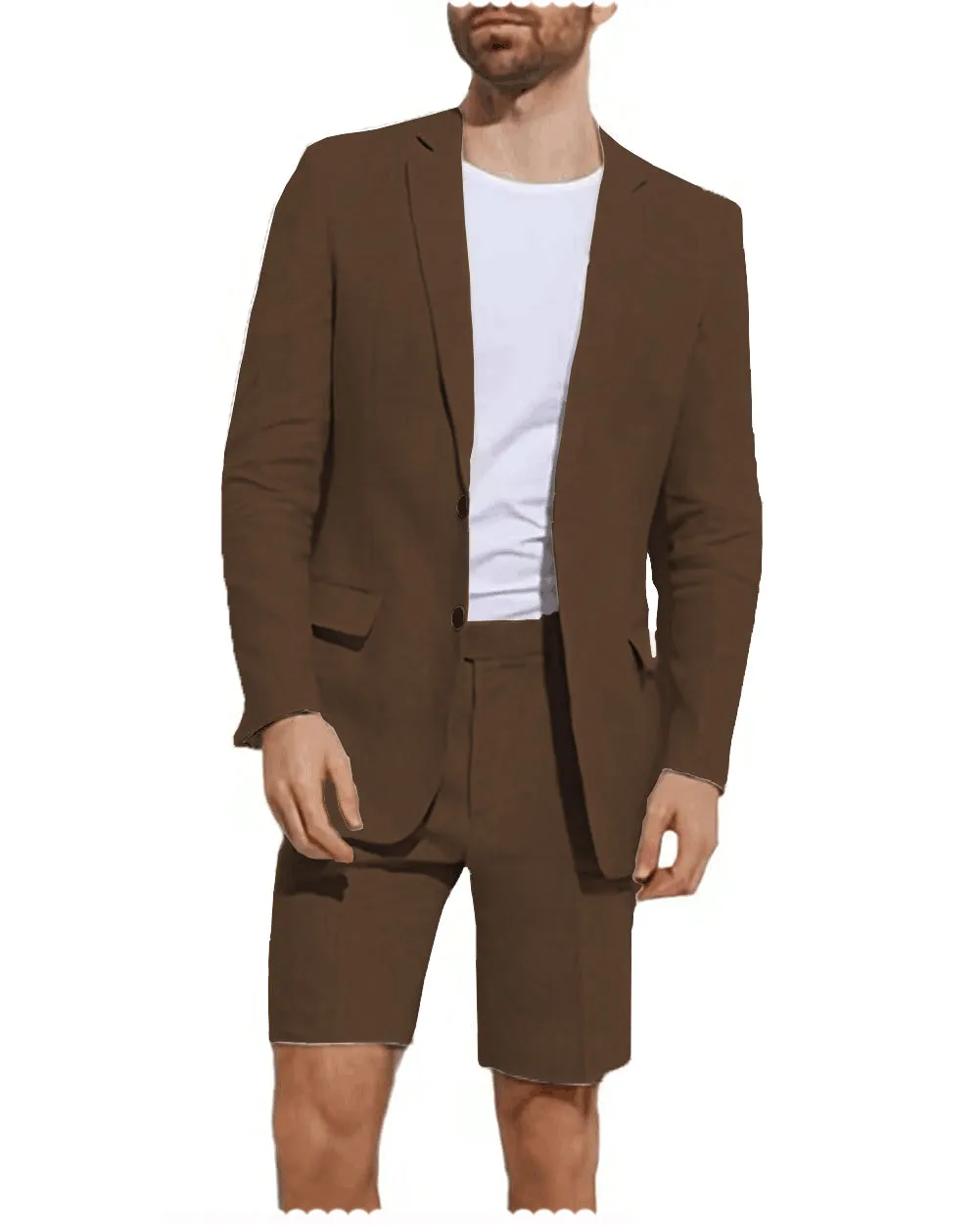 Summer 2 Pieces Casual Mens Suit (Blazer Shorts)