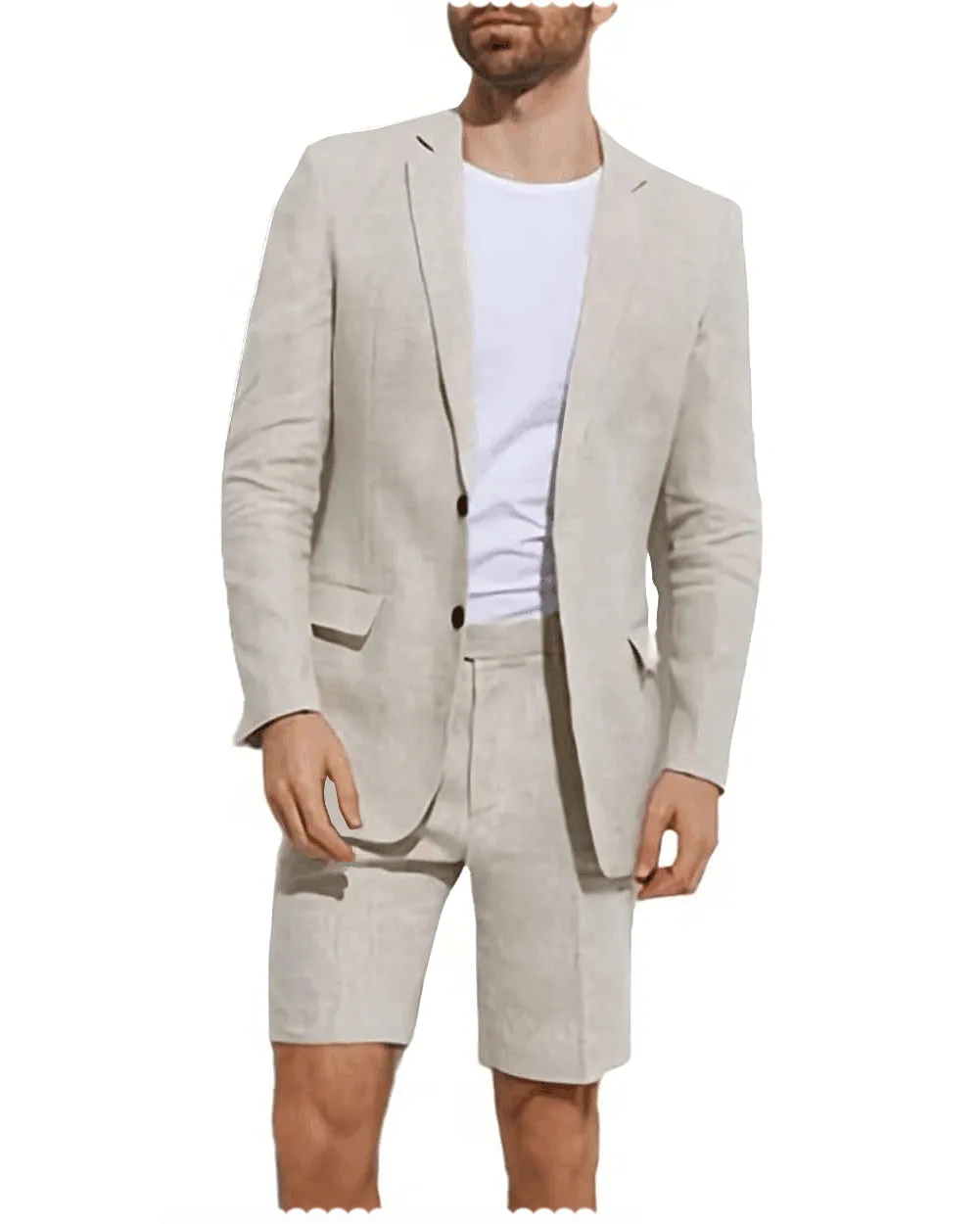 Summer 2 Pieces Casual Mens Suit (Blazer Shorts)