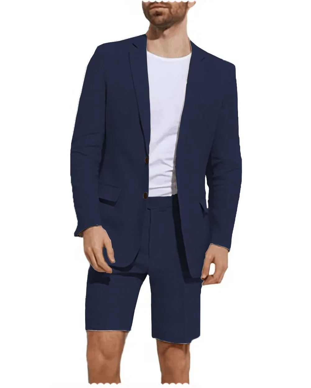 Summer 2 Pieces Casual Mens Suit (Blazer Shorts)
