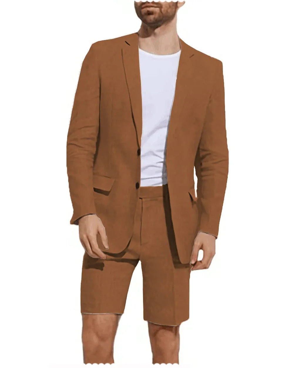 Summer 2 Pieces Casual Mens Suit (Blazer Shorts)