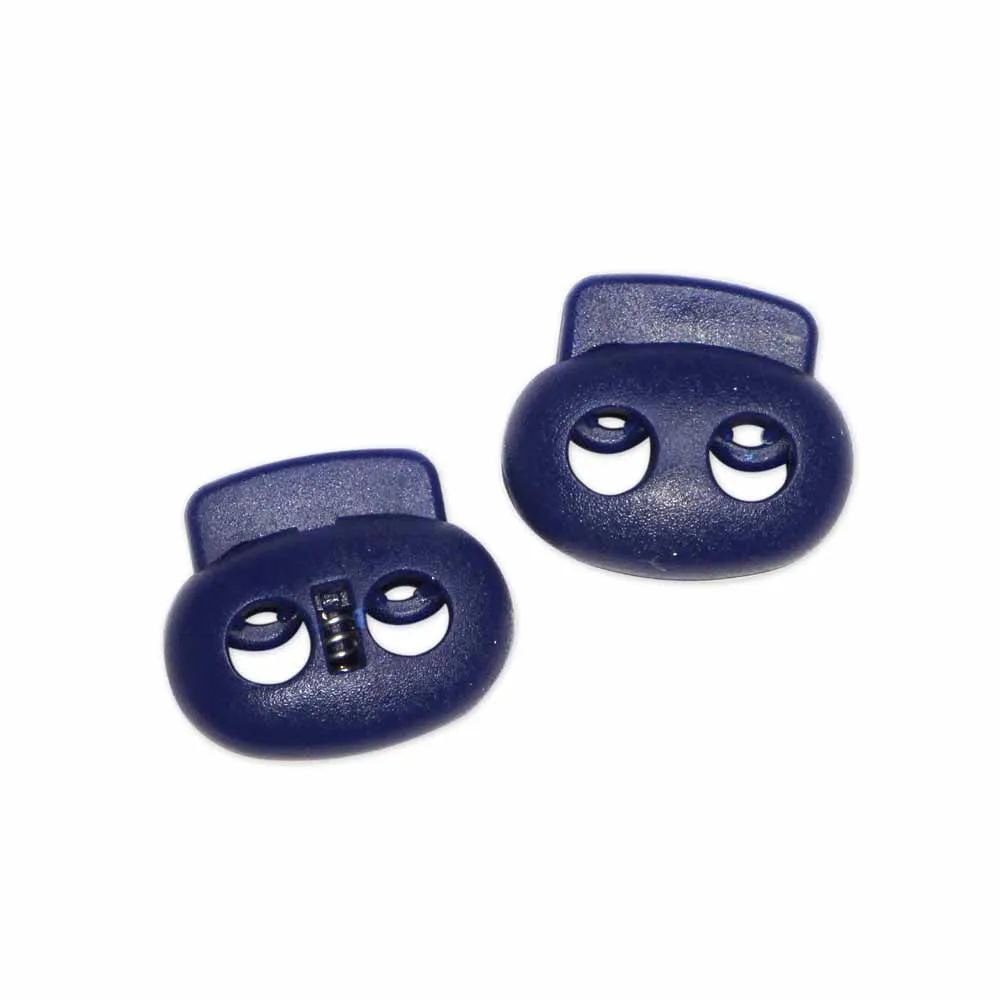 UNIQUE SEWING 2 Hole Cord Stops - Navy Blue - 2 pcs