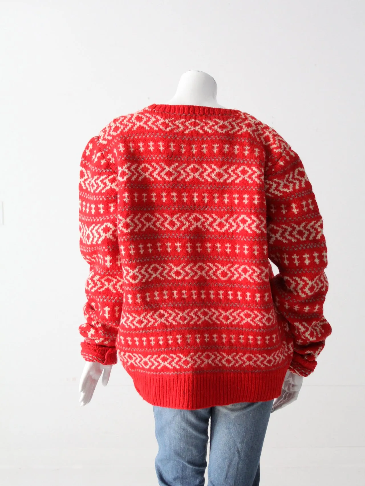vintage hand-knit fair isle sweater