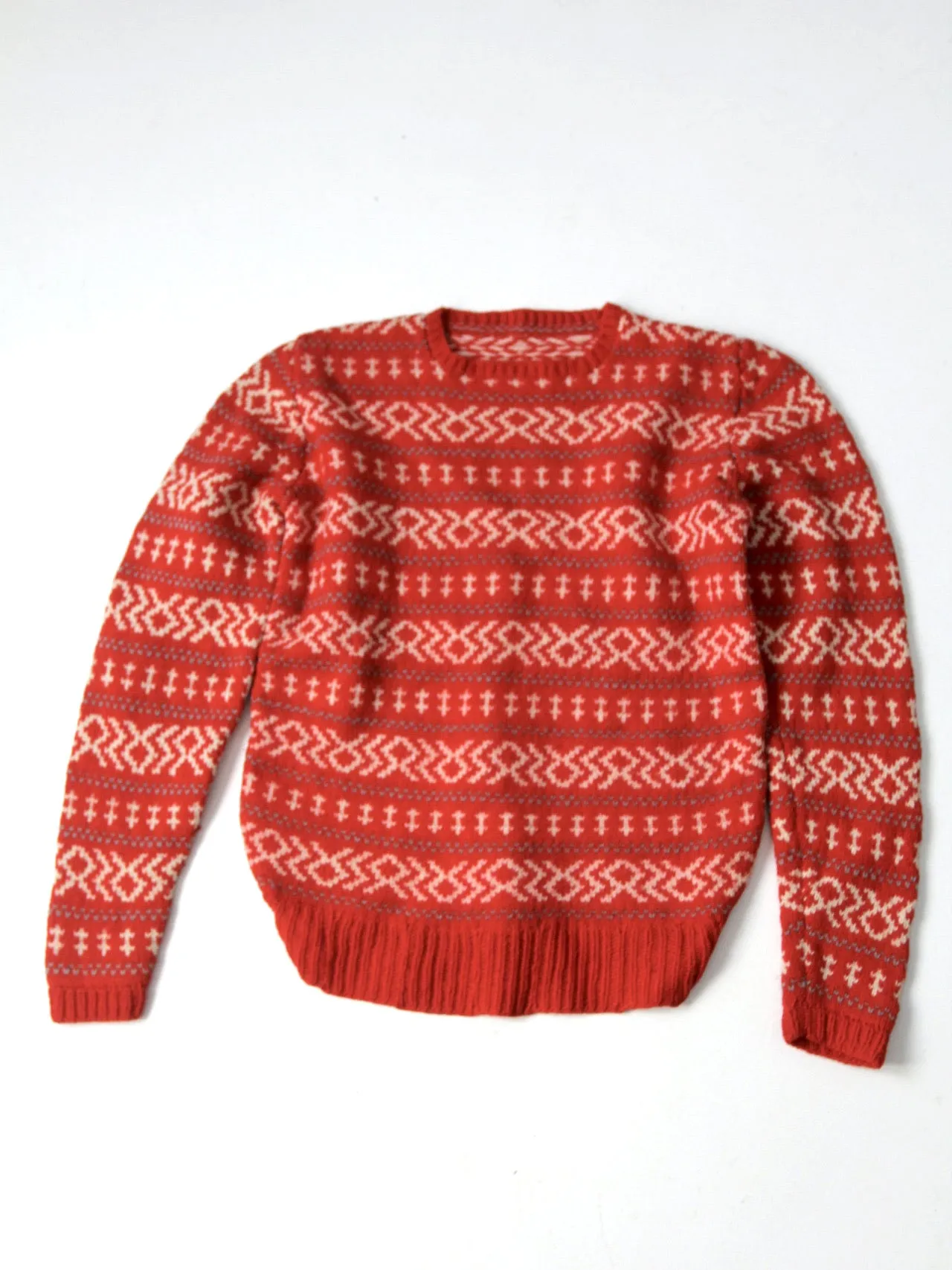 vintage hand-knit fair isle sweater