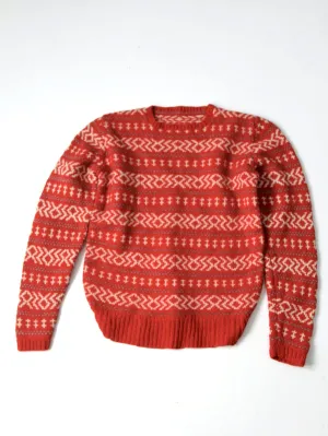 vintage hand-knit fair isle sweater