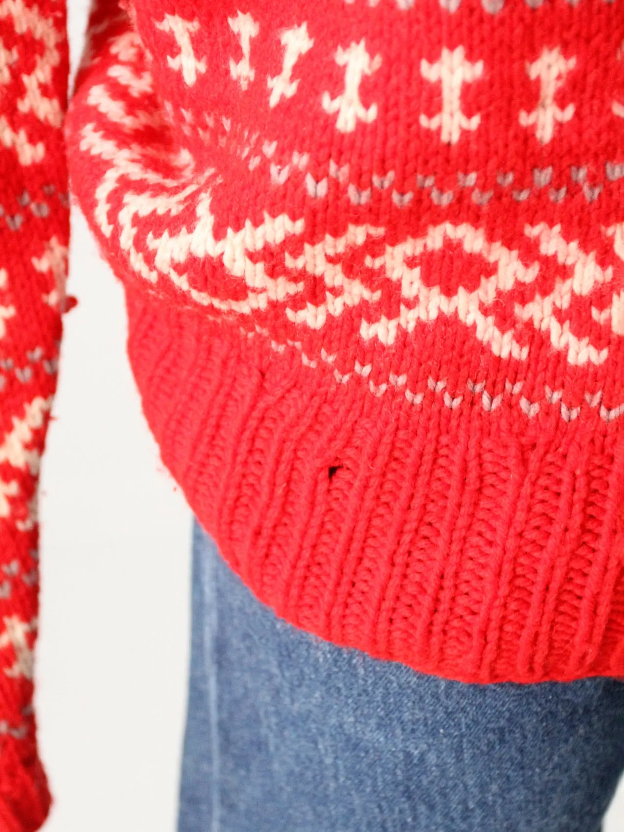 vintage hand-knit fair isle sweater