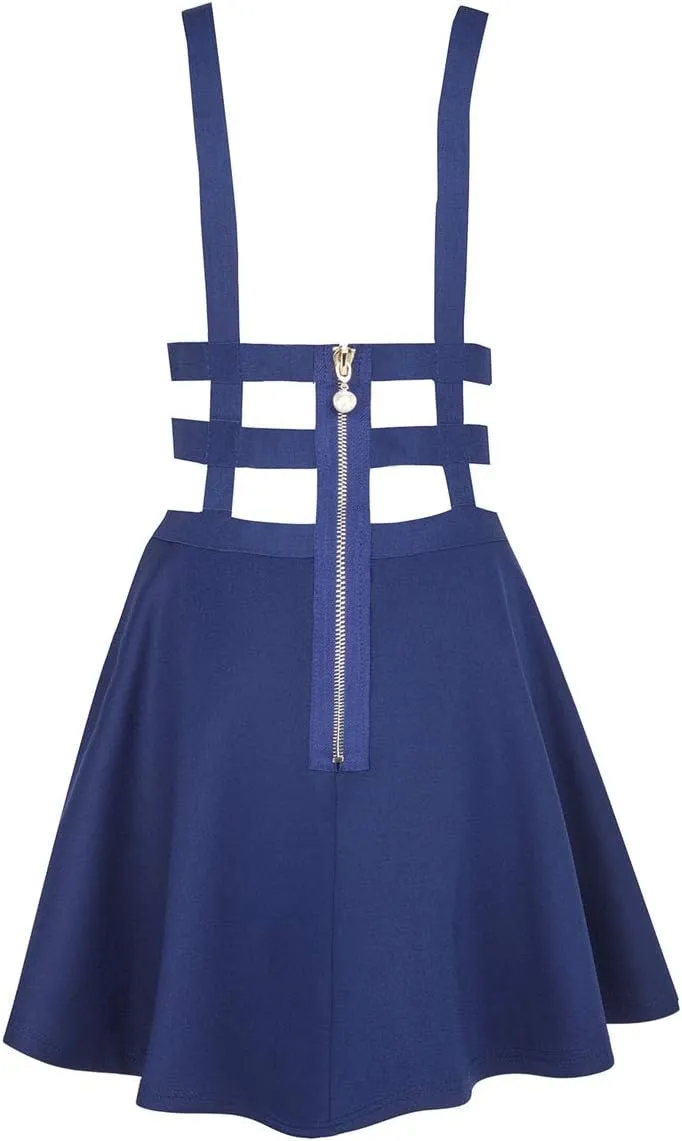 Women's Braces Skirt Pleated A-Line Suspender Mini Skirt
