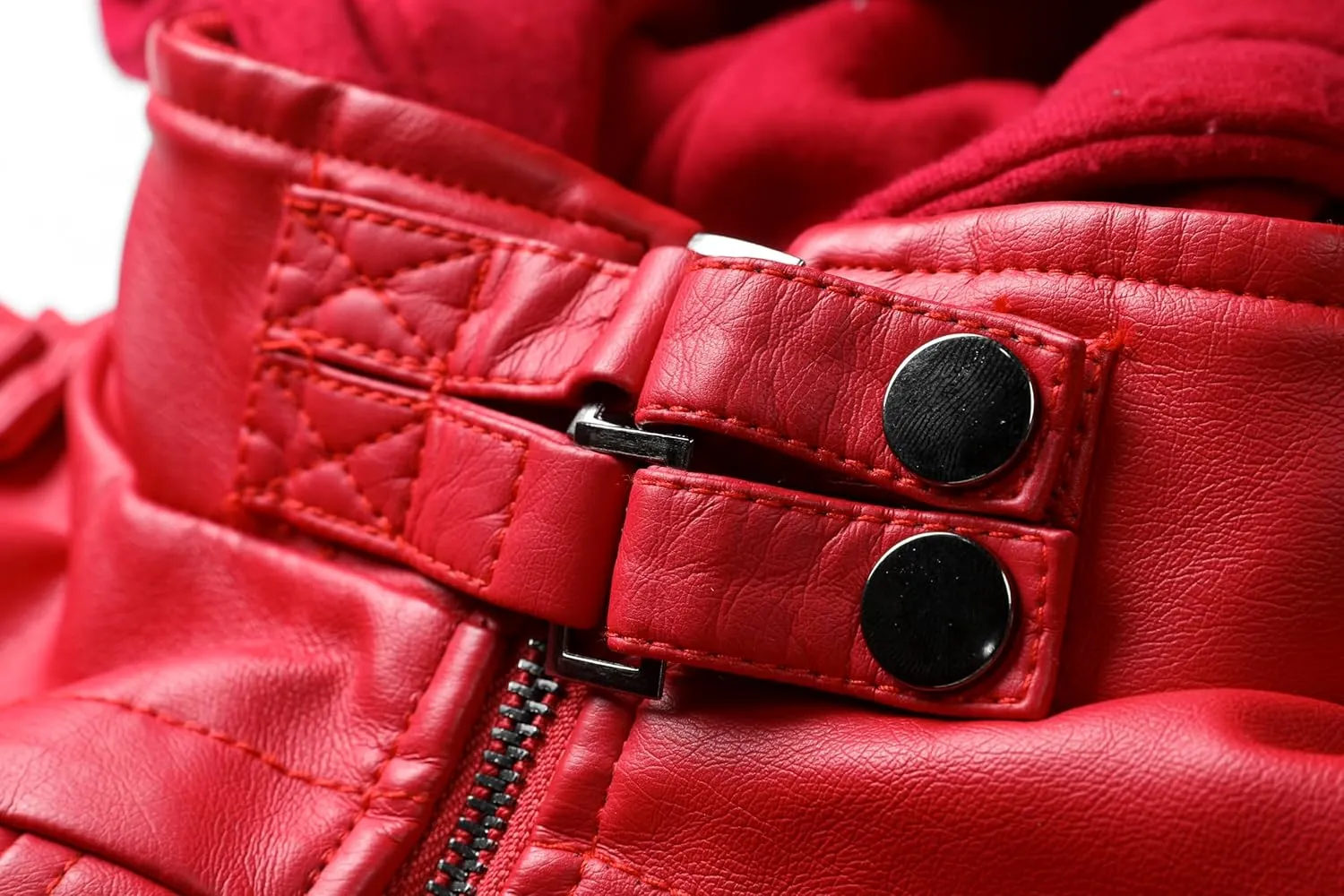 Women's Faux Leather Jacket Motorcycle Hooded Jacket Outdoor Sports Detachable Hooded Pu Leather Jacket Coat