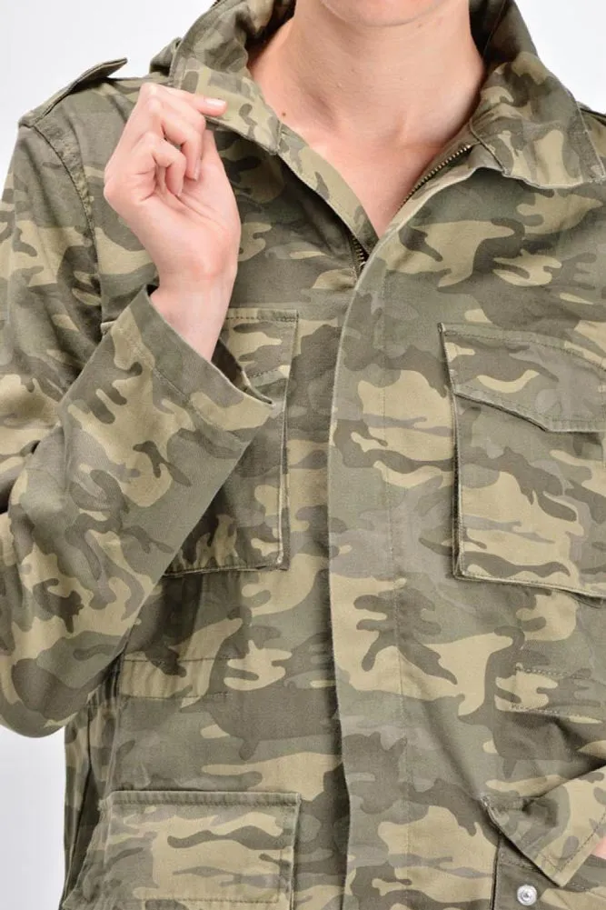 Women's Hooded Cargo Jacket