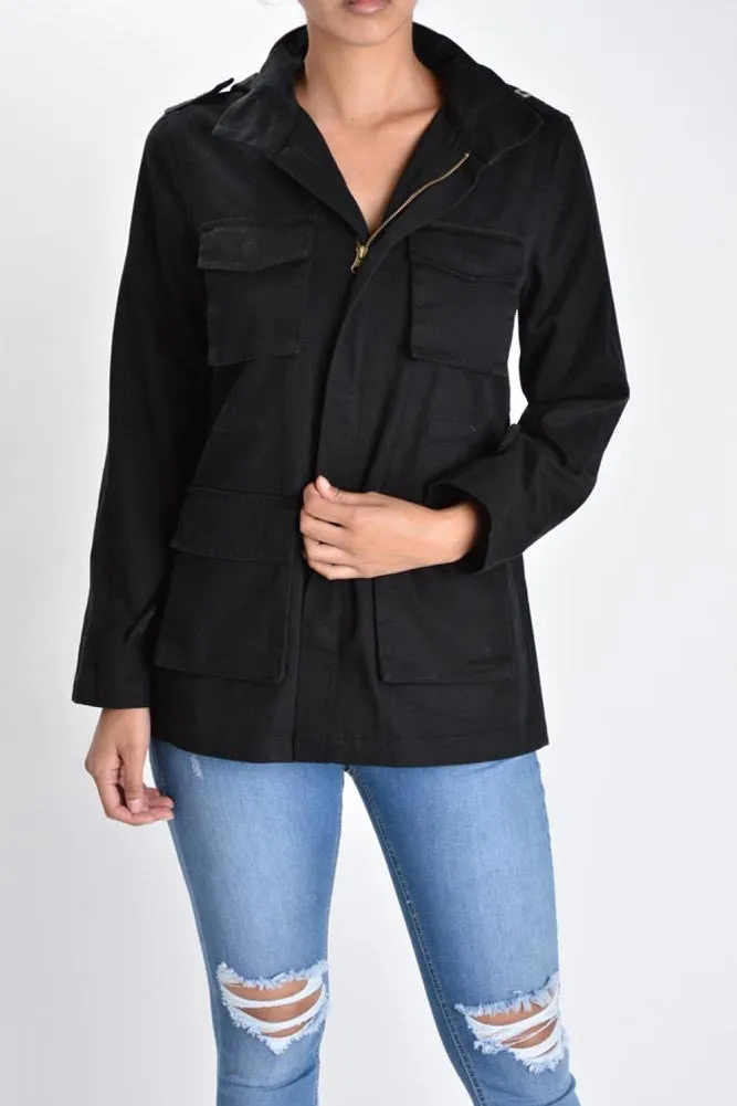 Women's Hooded Cargo Jacket