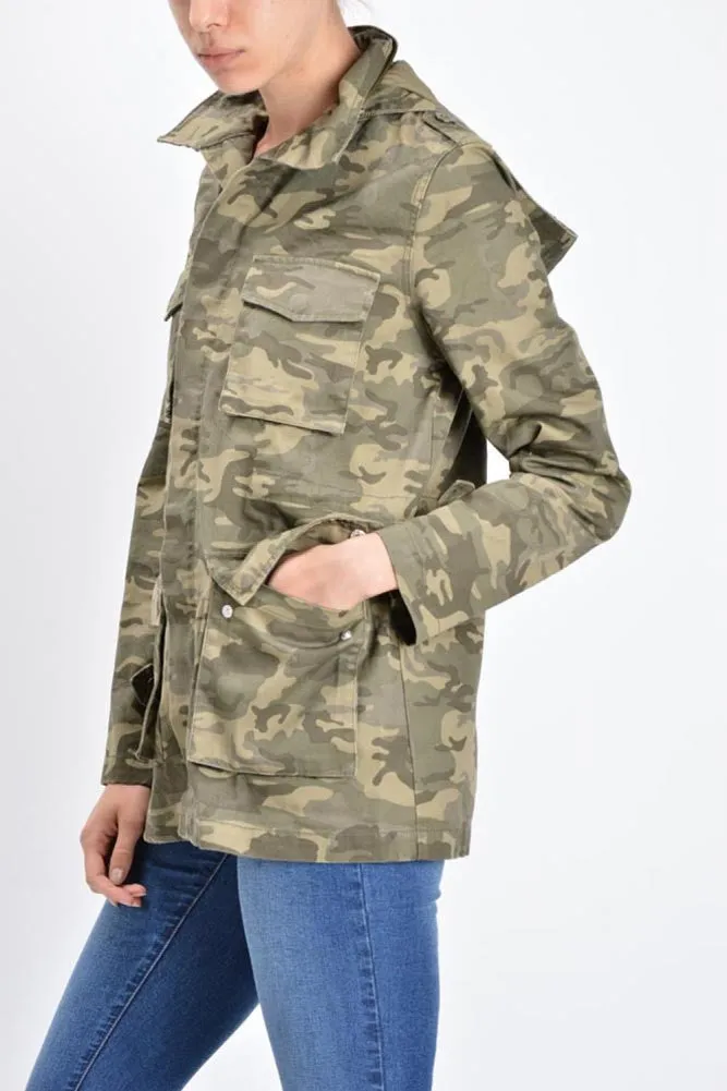 Women's Hooded Cargo Jacket
