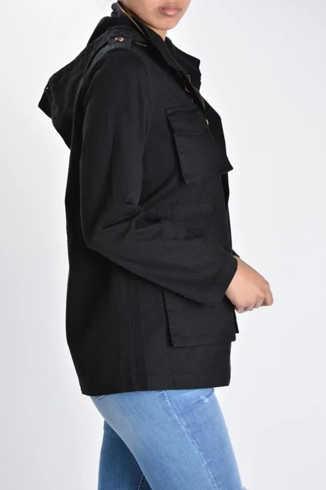 Women's Hooded Cargo Jacket