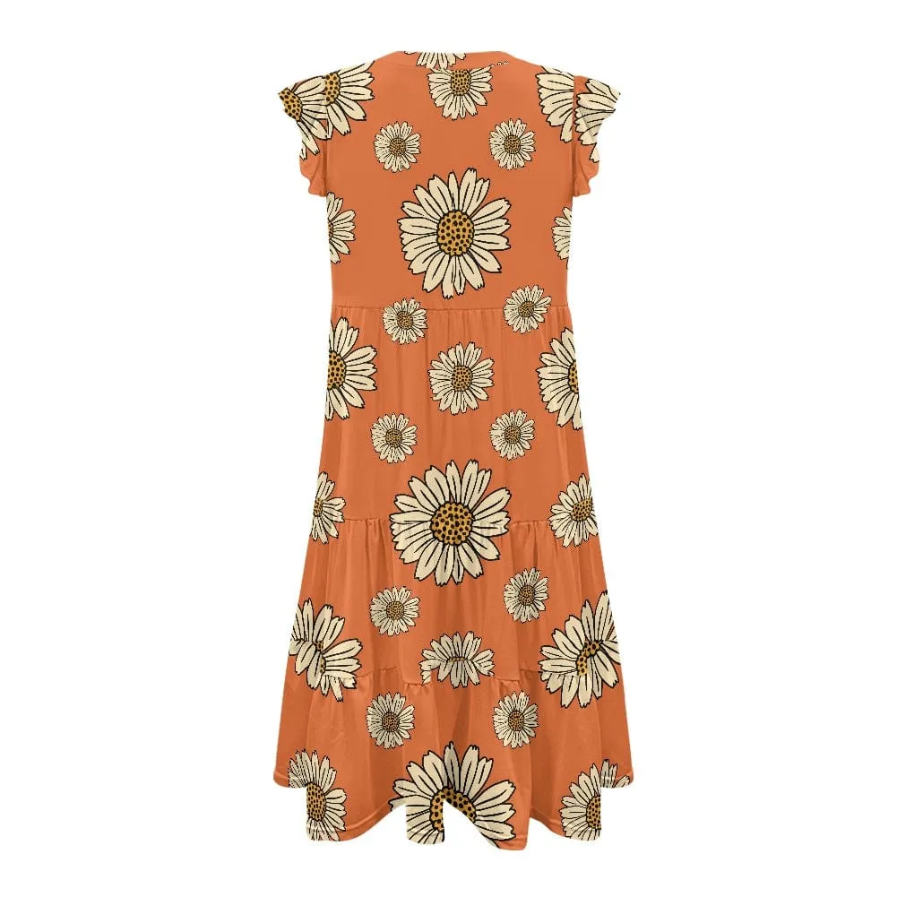 Women's V-neck pocket waist patchwork dress