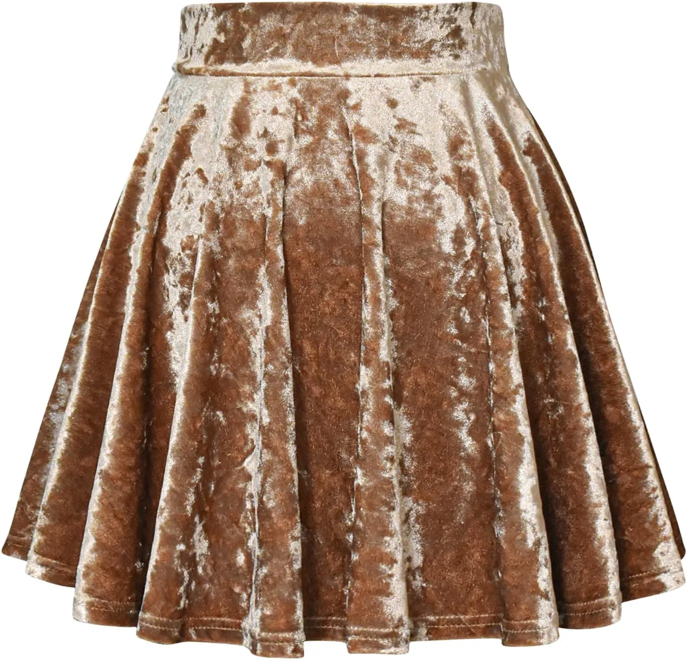 Womens Versatile A-line Crushed Velvet Mini Skirt